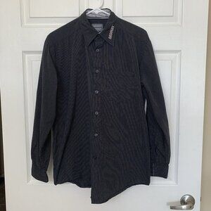 Absolut Vodka Button Up Black Pinstripe Black Shirt Sweden Men’s Medium